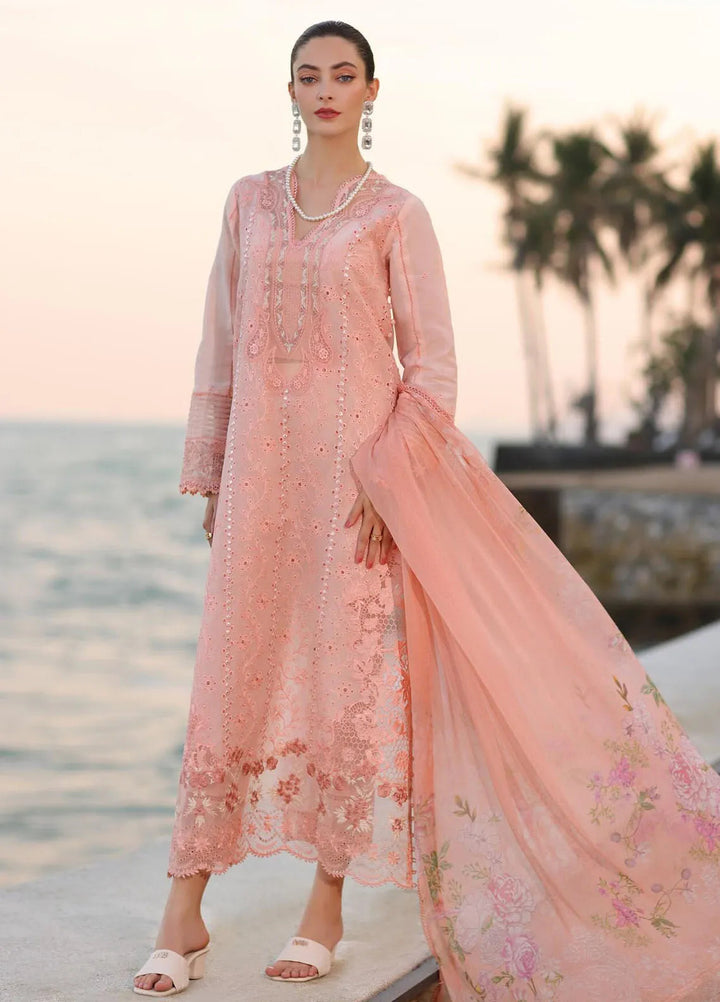 Noor by Saadia Asad Embroidered Lawn Suits Unstitched 3 Piece NSA25EL D3B - Summer Collection