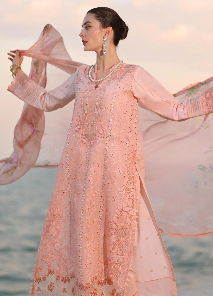 Noor by Saadia Asad Embroidered Lawn Suits Unstitched 3 Piece NSA25EL D3B - Summer Collection
