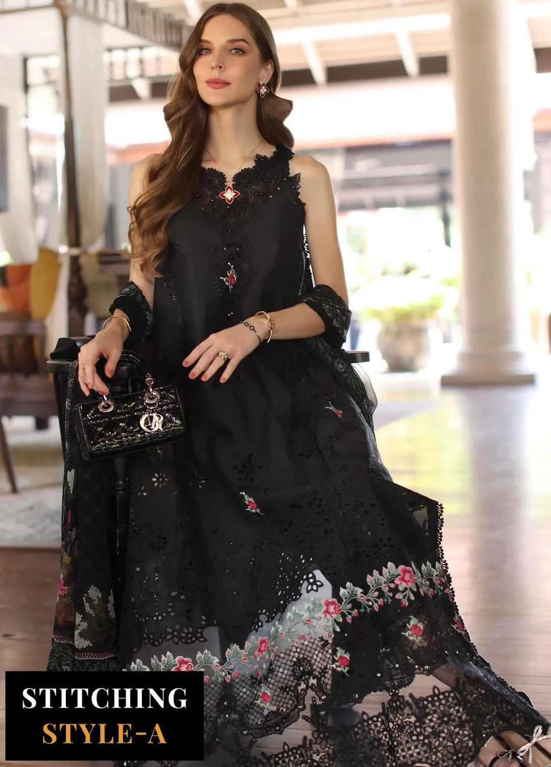 Noor by Saadia Asad Embroidered Lawn Suits Unstitched 3 Piece NSA25EL D4A - Summer Collection