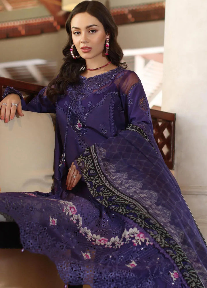 Noor by Saadia Asad Embroidered Lawn Suits Unstitched 3 Piece NSA25EL D4B - Summer Collection