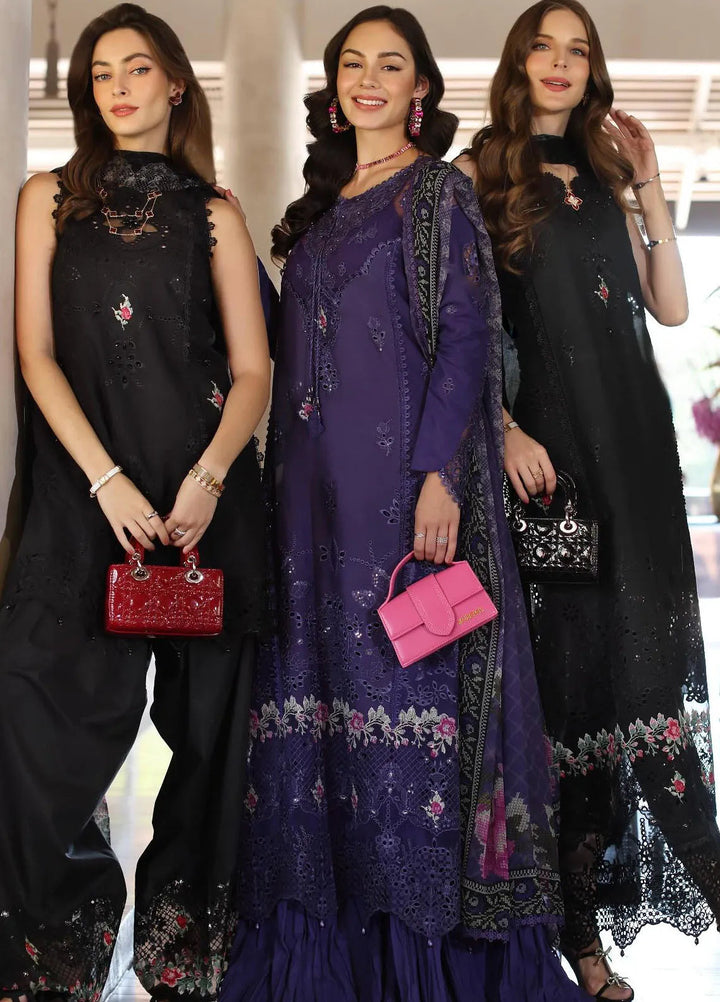 Noor by Saadia Asad Embroidered Lawn Suits Unstitched 3 Piece NSA25EL D4B - Summer Collection