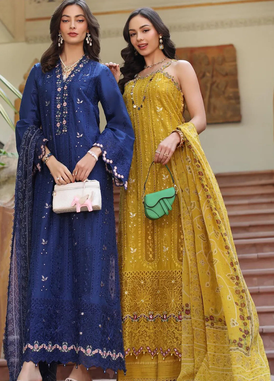 Noor by Saadia Asad Embroidered Lawn Suits Unstitched 3 Piece NSA25EL D5A - Summer Collection