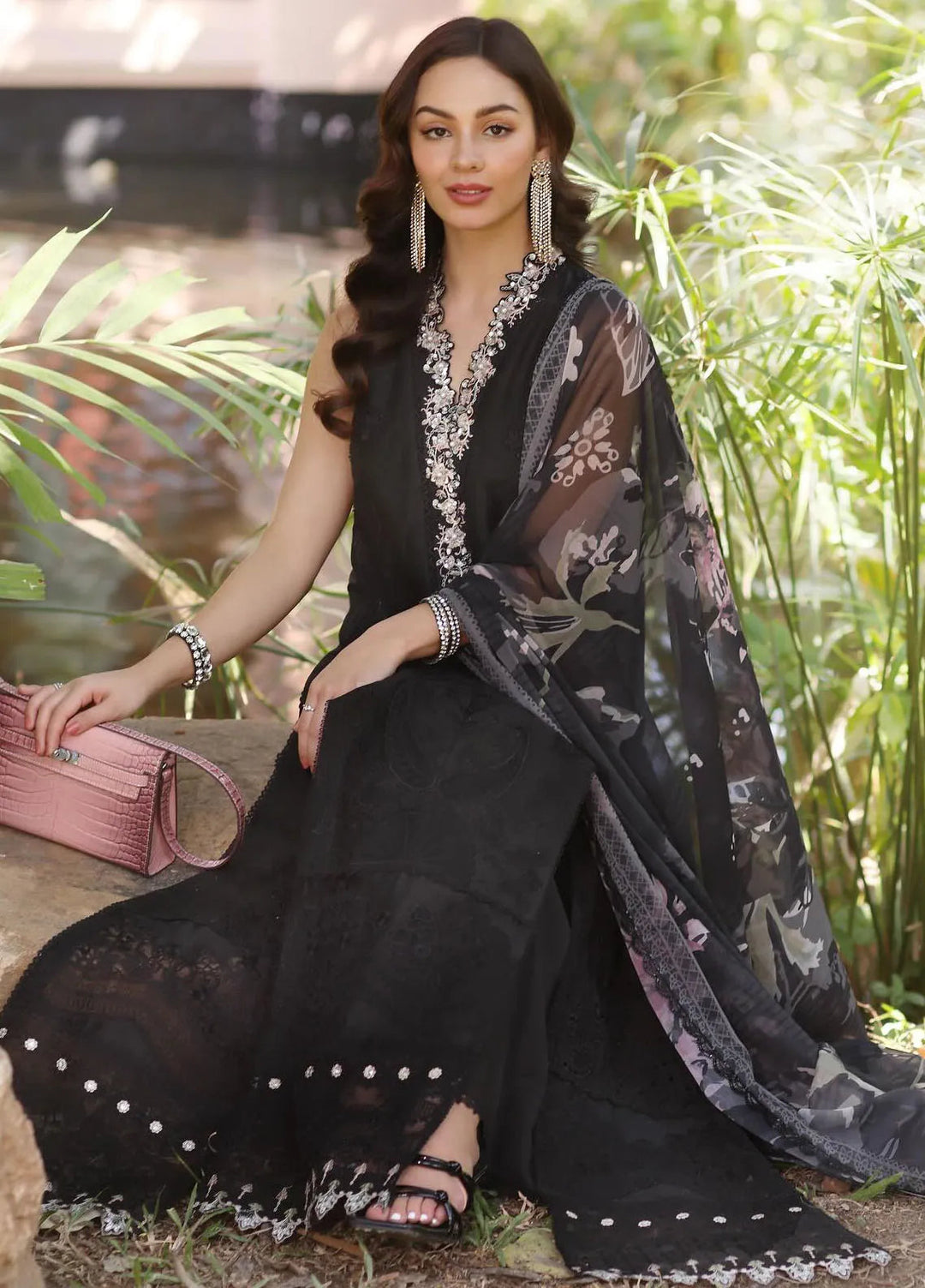 Noor by Saadia Asad Embroidered Lawn Suits Unstitched 3 Piece NSA25EL D6A - Summer Collection