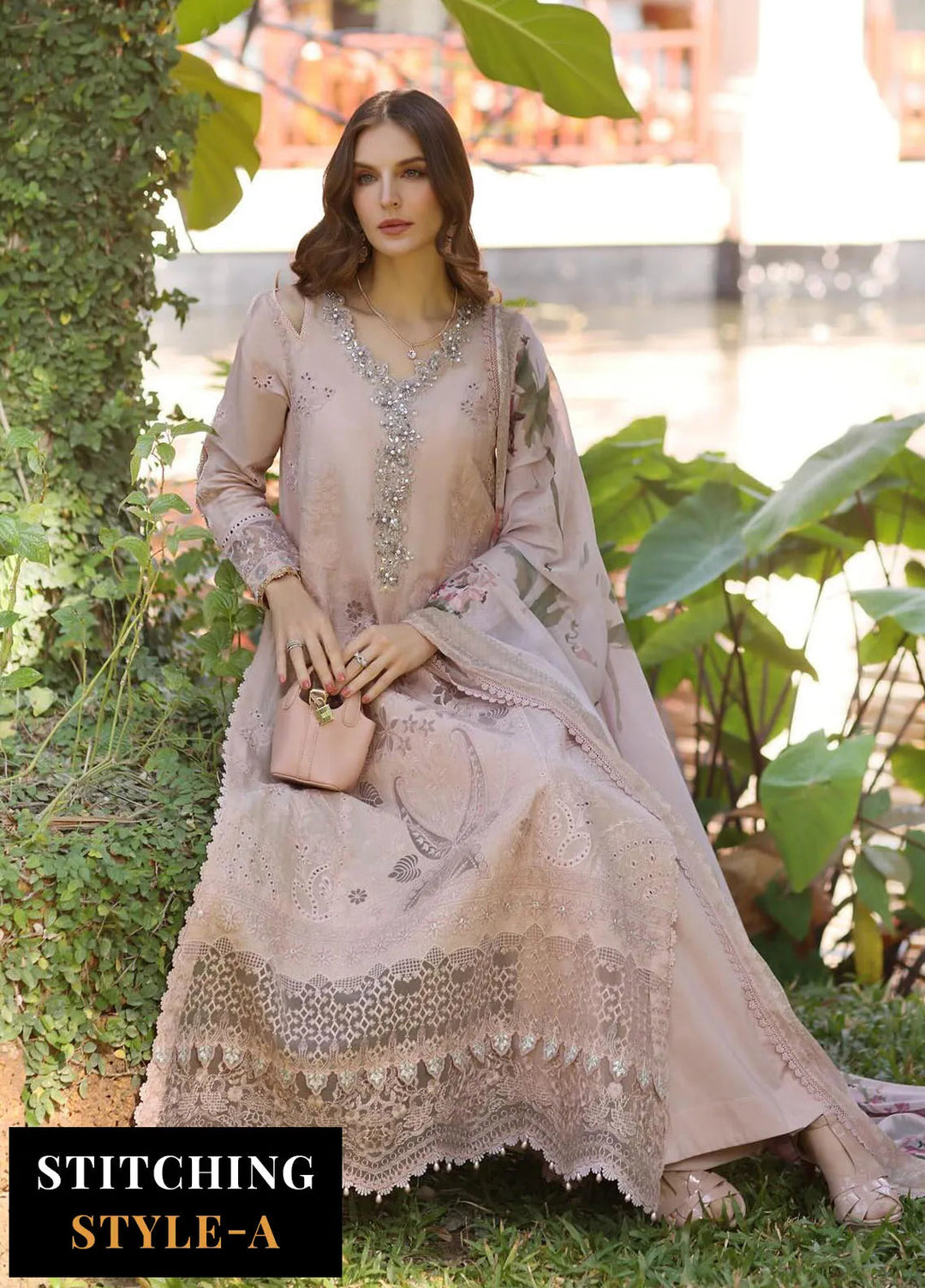Noor by Saadia Asad Embroidered Lawn Suits Unstitched 3 Piece NSA25EL D6B - Summer Collection