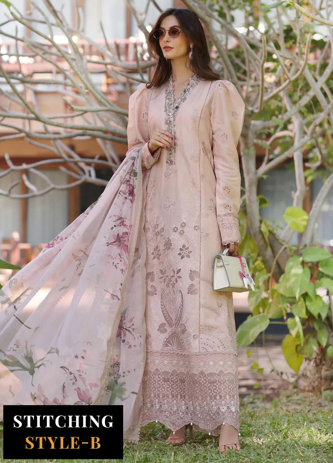 Noor by Saadia Asad Embroidered Lawn Suits Unstitched 3 Piece NSA25EL D6B - Summer Collection