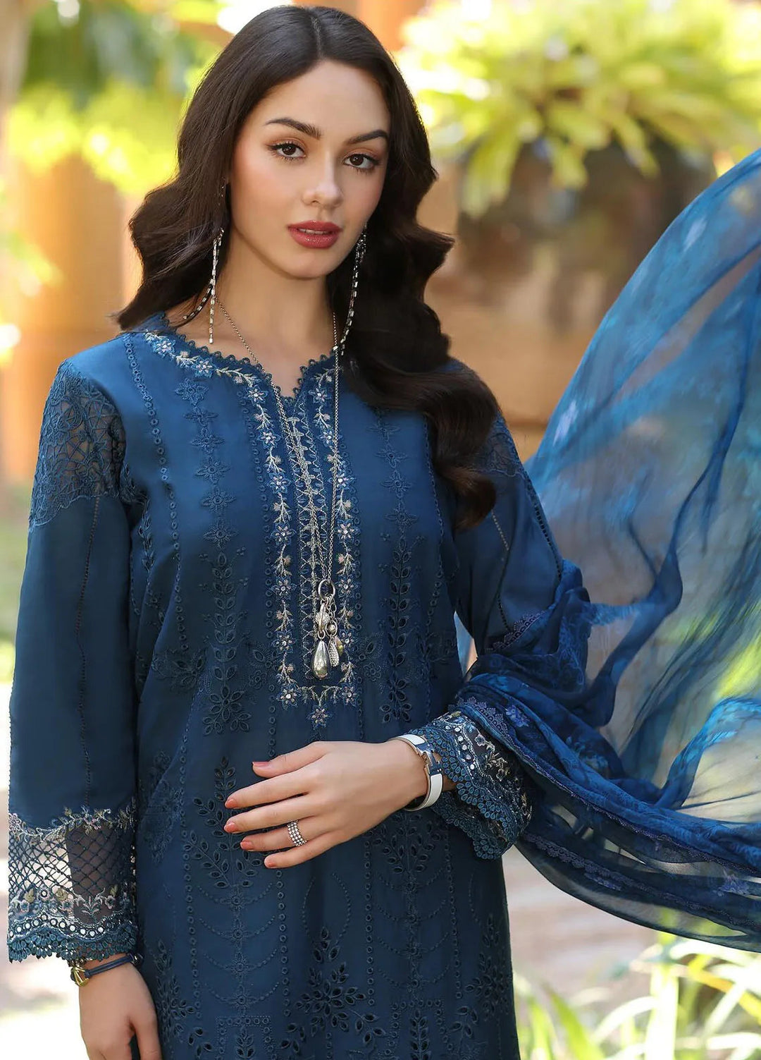 Noor by Saadia Asad Embroidered Lawn Suits Unstitched 3 Piece NSA25EL D7B - Summer Collection