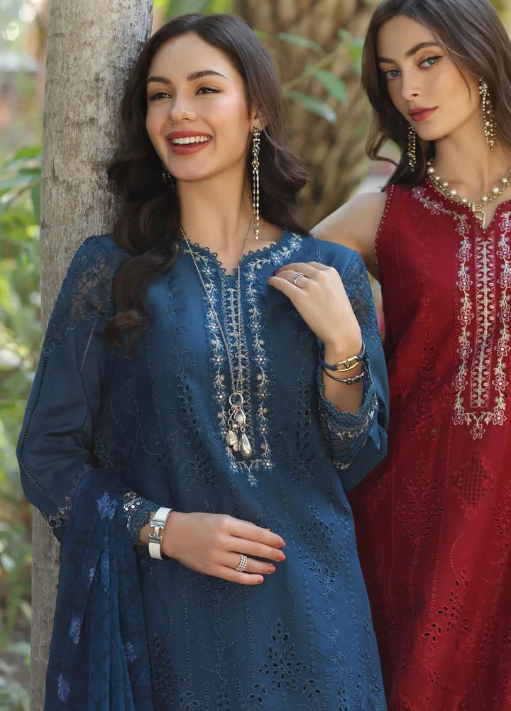 Noor by Saadia Asad Embroidered Lawn Suits Unstitched 3 Piece NSA25EL D7B - Summer Collection