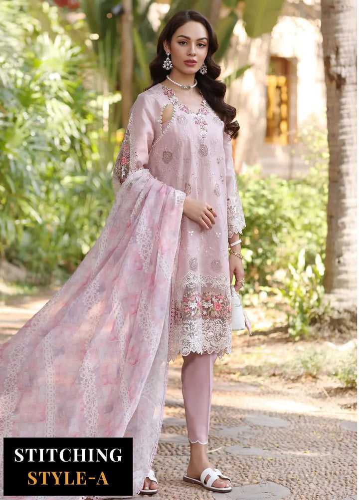 Noor by Saadia Asad Embroidered Lawn Suits Unstitched 3 Piece NSA25EL D8A - Summer Collection