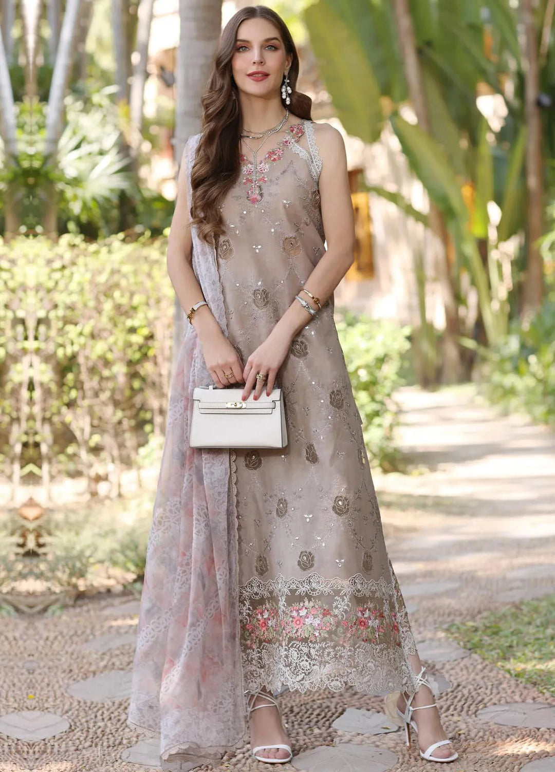Noor by Saadia Asad Embroidered Lawn Suits Unstitched 3 Piece NSA25EL D8B - Summer Collection