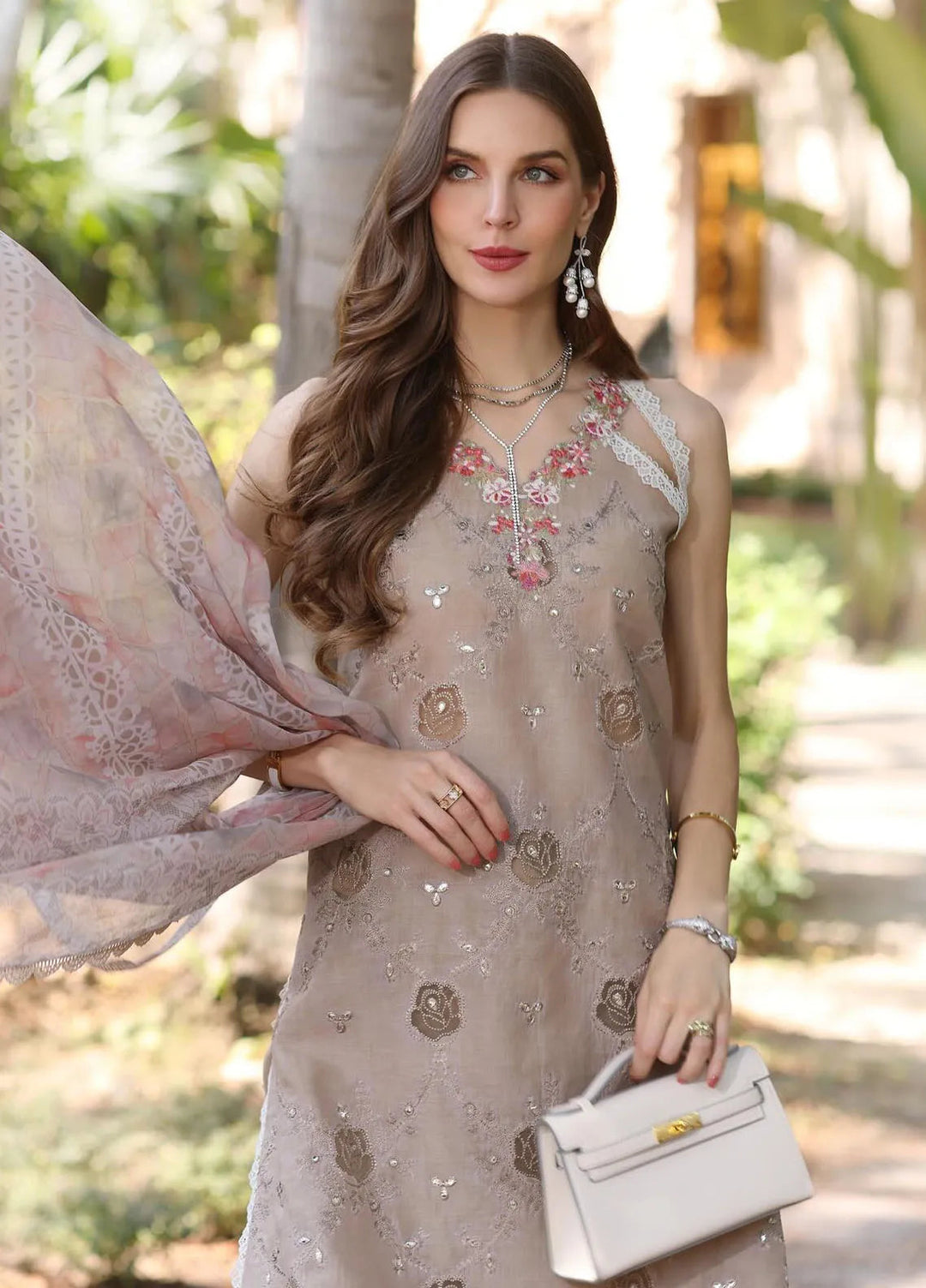 Noor by Saadia Asad Embroidered Lawn Suits Unstitched 3 Piece NSA25EL D8B - Summer Collection
