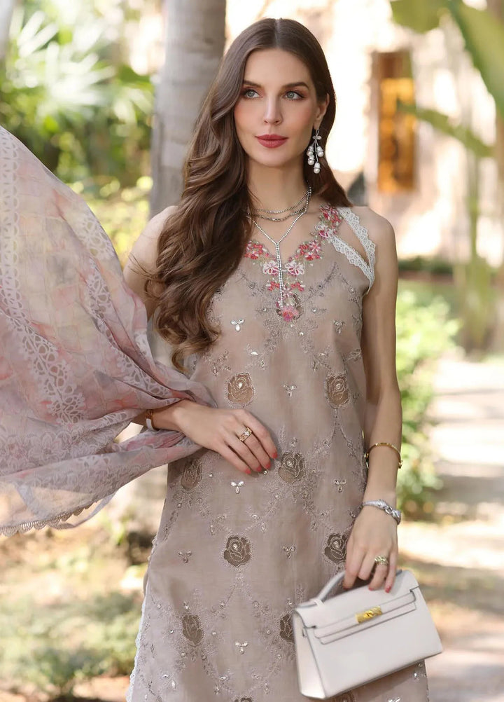 Noor by Saadia Asad Embroidered Lawn Suits Unstitched 3 Piece NSA25EL D8B - Summer Collection