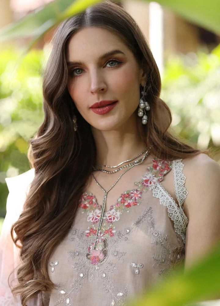 Noor by Saadia Asad Embroidered Lawn Suits Unstitched 3 Piece NSA25EL D8B - Summer Collection