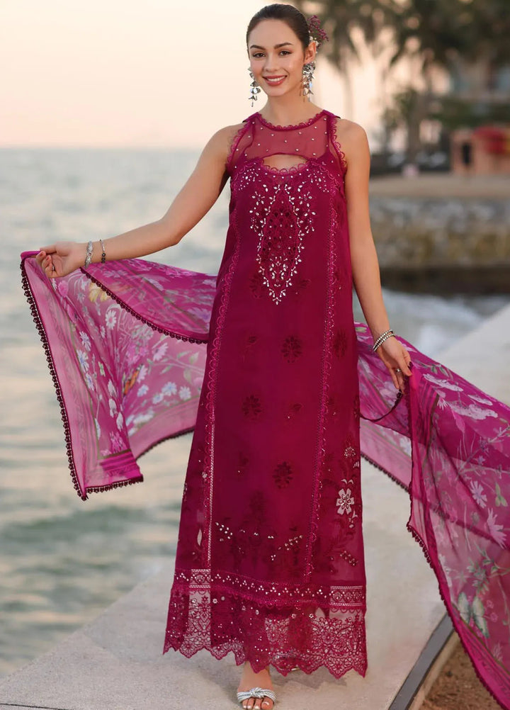 Noor by Saadia Asad Embroidered Lawn Suits Unstitched 3 Piece NSA25EL D9A - Summer Collection