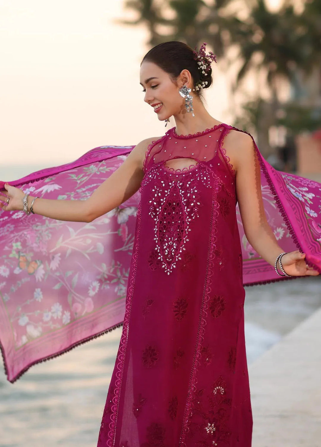 Noor by Saadia Asad Embroidered Lawn Suits Unstitched 3 Piece NSA25EL D9A - Summer Collection