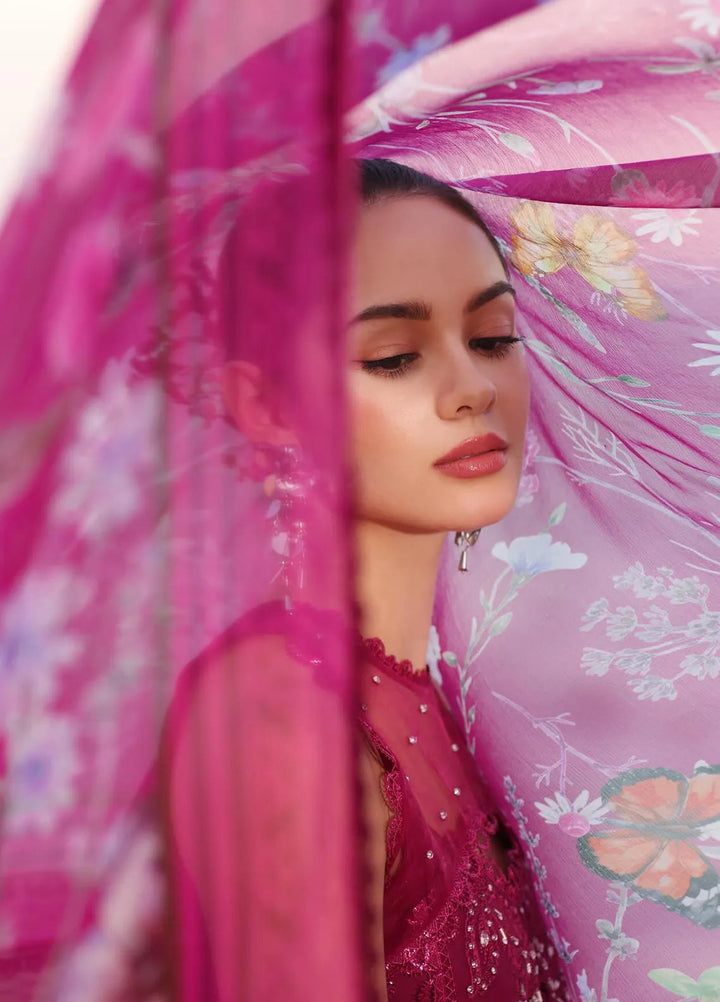 Noor by Saadia Asad Embroidered Lawn Suits Unstitched 3 Piece NSA25EL D9A - Summer Collection