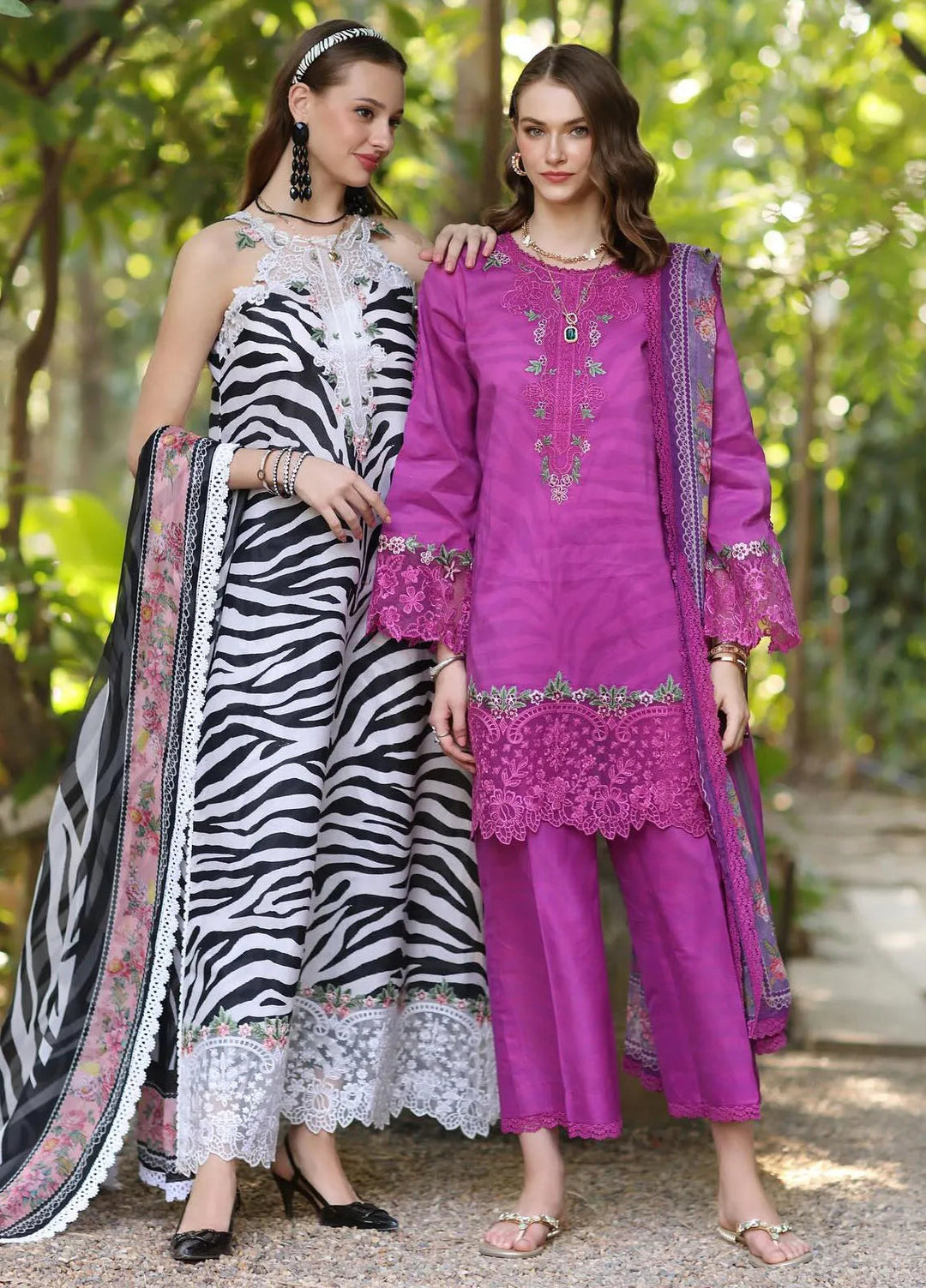 Noor by Saadia Asad Embroidered Lawn Suits Unstitched 3 Piece NSA25EP D1-A - Summer Collection