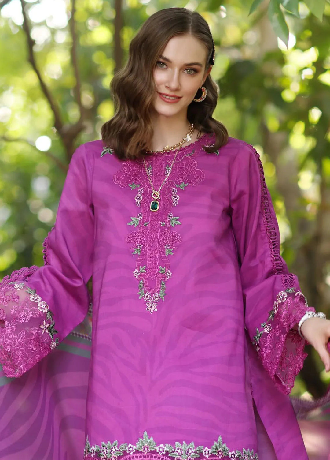 Noor by Saadia Asad Embroidered Lawn Suits Unstitched 3 Piece NSA25EP D1-A - Summer Collection