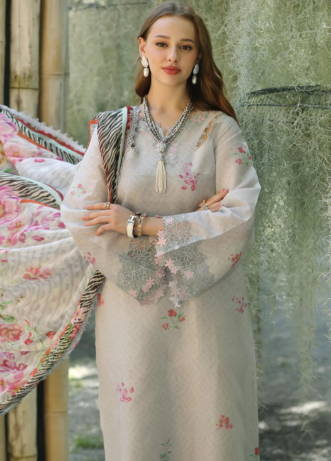 Noor by Saadia Asad Embroidered Lawn Suits Unstitched 3 Piece NSA25EP D10-A - Summer Collection