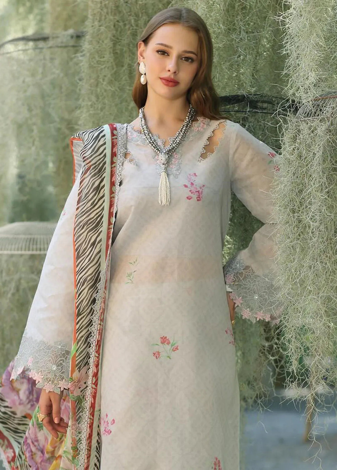 Noor by Saadia Asad Embroidered Lawn Suits Unstitched 3 Piece NSA25EP D10-A - Summer Collection