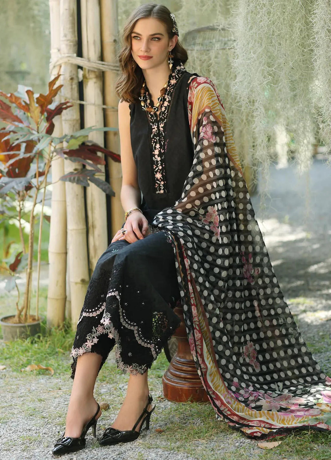 Noor by Saadia Asad Embroidered Lawn Suits Unstitched 3 Piece NSA25EP D10-B - Summer Collection