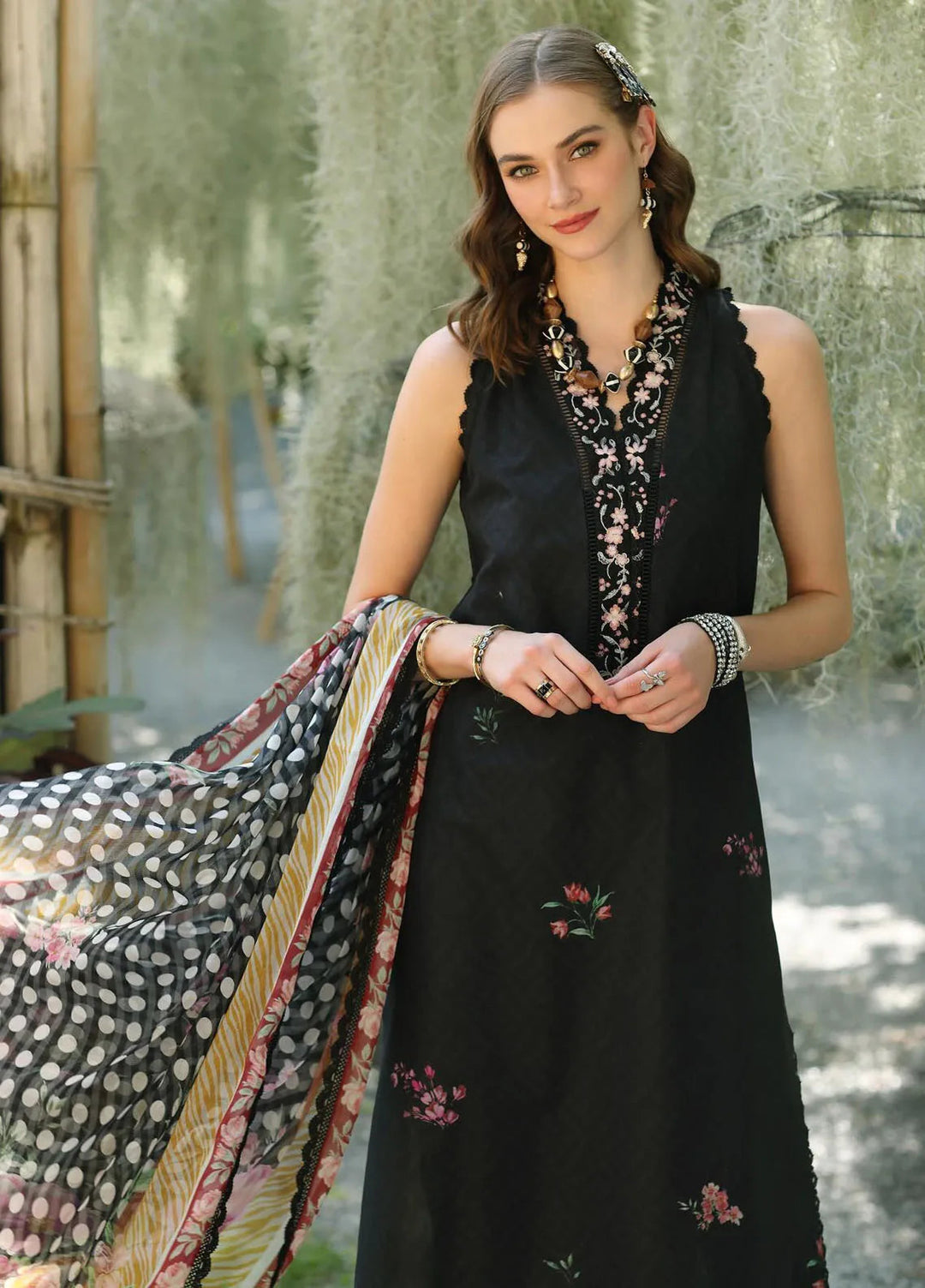 Noor by Saadia Asad Embroidered Lawn Suits Unstitched 3 Piece NSA25EP D10-B - Summer Collection