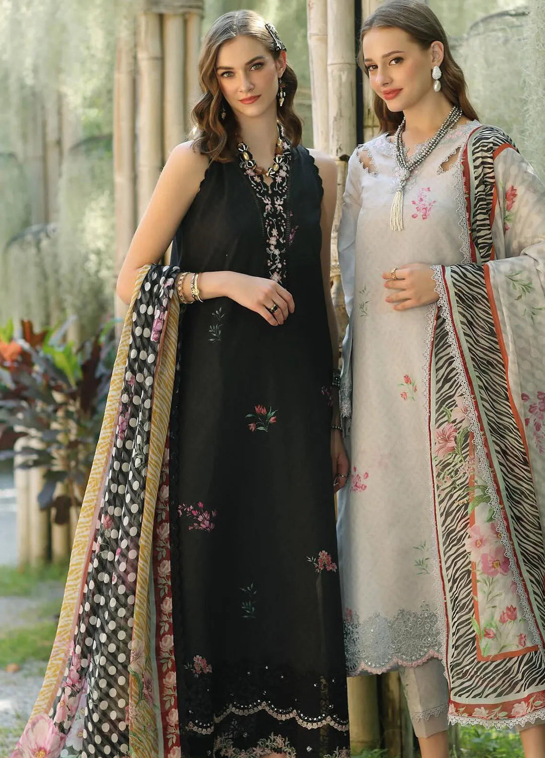 Noor by Saadia Asad Embroidered Lawn Suits Unstitched 3 Piece NSA25EP D10-B - Summer Collection