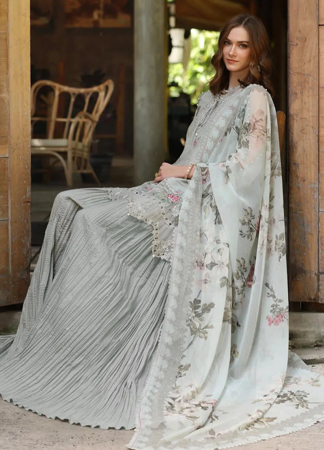 Noor by Saadia Asad Embroidered Lawn Suits Unstitched 3 Piece NSA25EP D2-A - Summer Collection