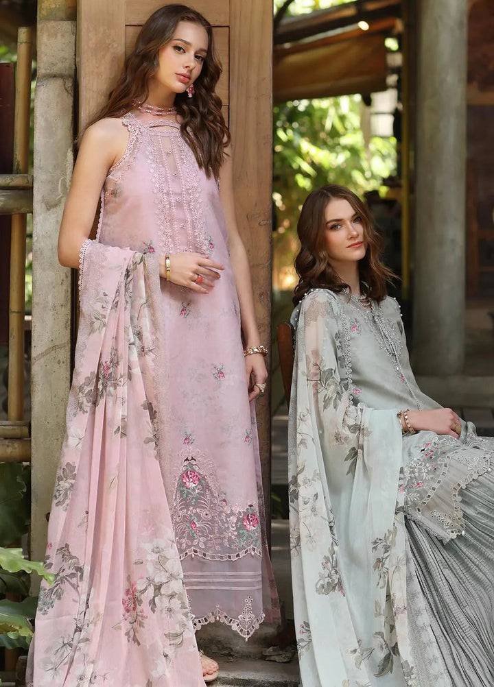 Noor by Saadia Asad Embroidered Lawn Suits Unstitched 3 Piece NSA25EP D2-B - Summer Collection