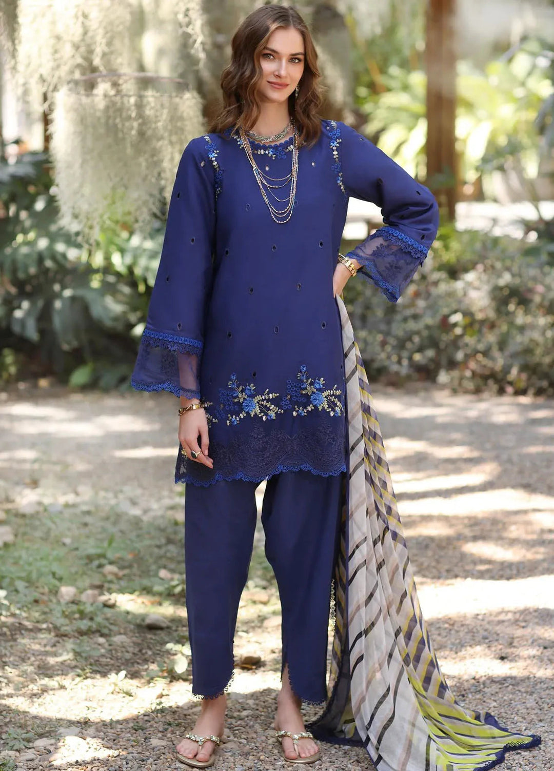 Noor by Saadia Asad Embroidered Lawn Suits Unstitched 3 Piece NSA25EP D3-A - Summer Collection