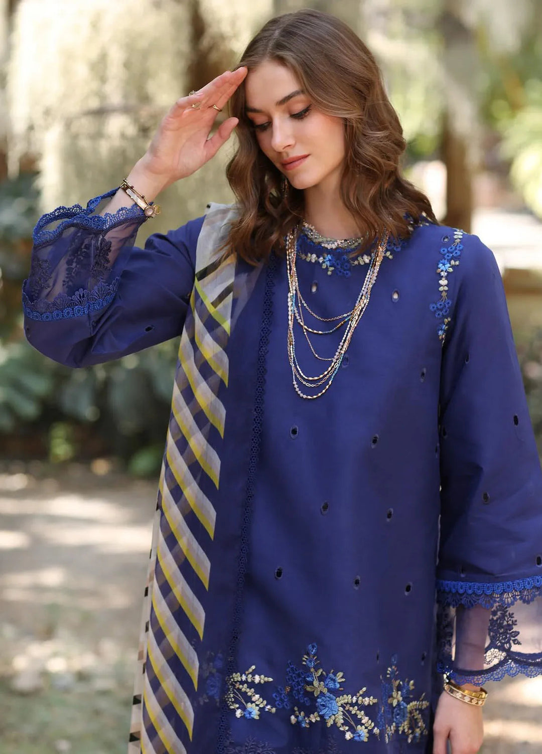 Noor by Saadia Asad Embroidered Lawn Suits Unstitched 3 Piece NSA25EP D3-A - Summer Collection