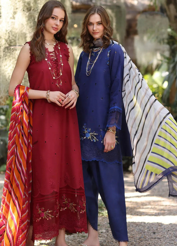 Noor by Saadia Asad Embroidered Lawn Suits Unstitched 3 Piece NSA25EP D3-A - Summer Collection