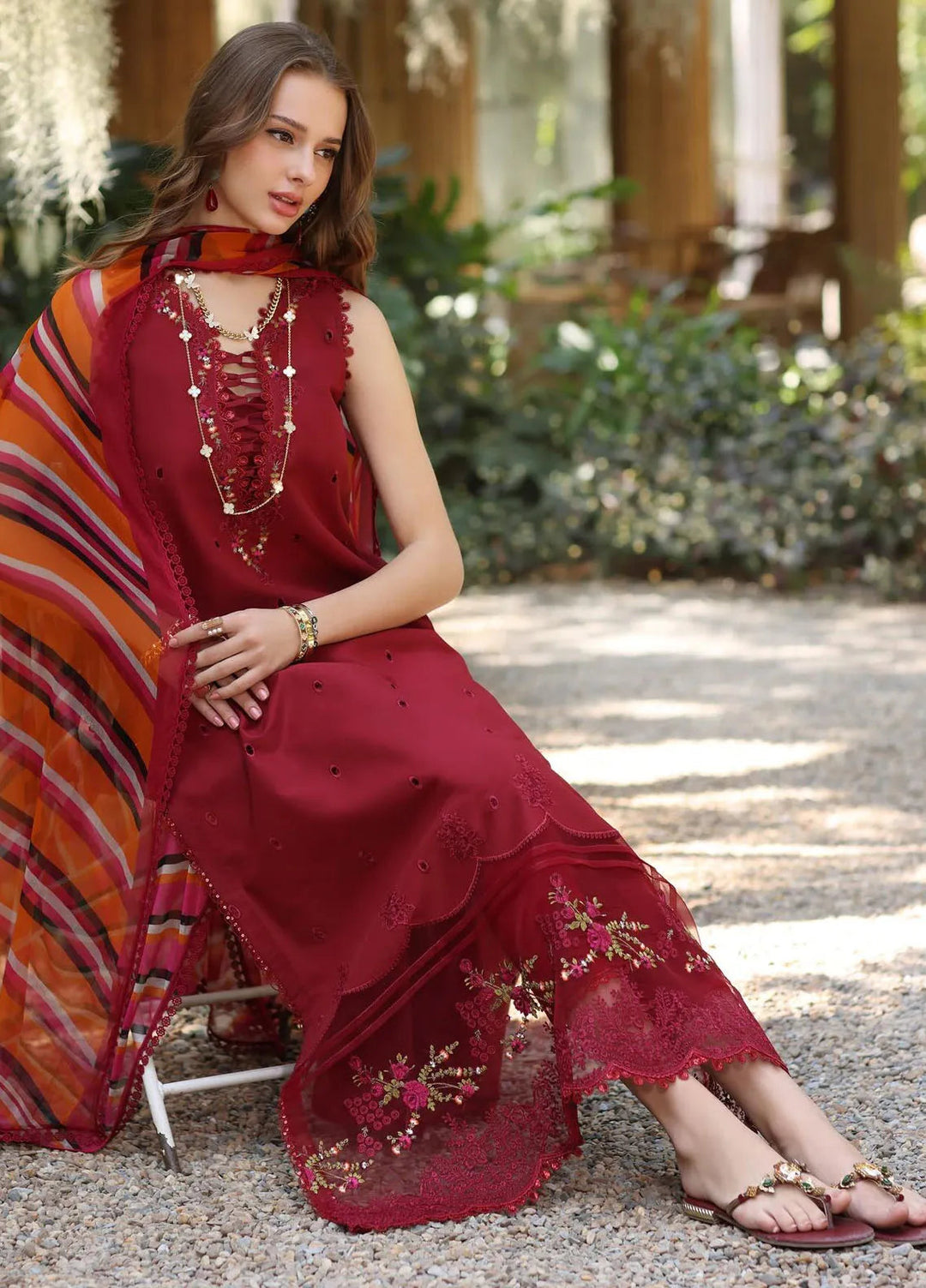 Noor by Saadia Asad Embroidered Lawn Suits Unstitched 3 Piece NSA25EP D3-B - Summer Collection