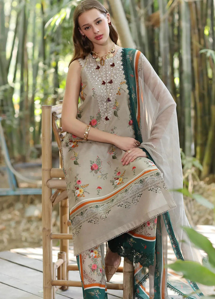 Noor by Saadia Asad Embroidered Lawn Suits Unstitched 3 Piece NSA25EP D4-A - Summer Collection