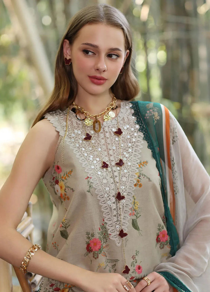 Noor by Saadia Asad Embroidered Lawn Suits Unstitched 3 Piece NSA25EP D4-A - Summer Collection