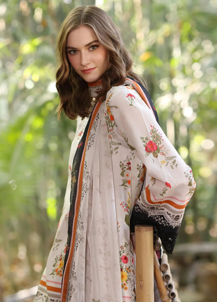 Noor by Saadia Asad Embroidered Lawn Suits Unstitched 3 Piece NSA25EP D4-B - Summer Collection