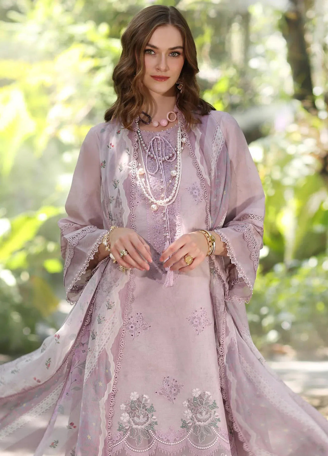 Noor by Saadia Asad Embroidered Lawn Suits Unstitched 3 Piece NSA25EP D6-B - Summer Collection