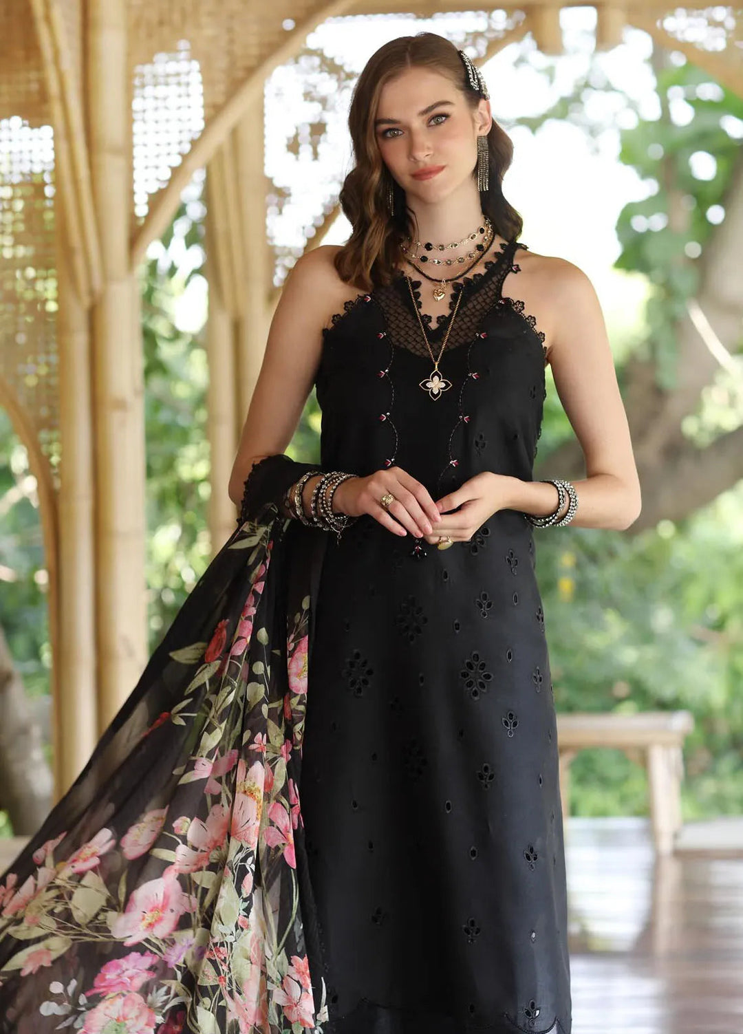 Noor by Saadia Asad Embroidered Lawn Suits Unstitched 3 Piece NSA25EP D7-A - Summer Collection