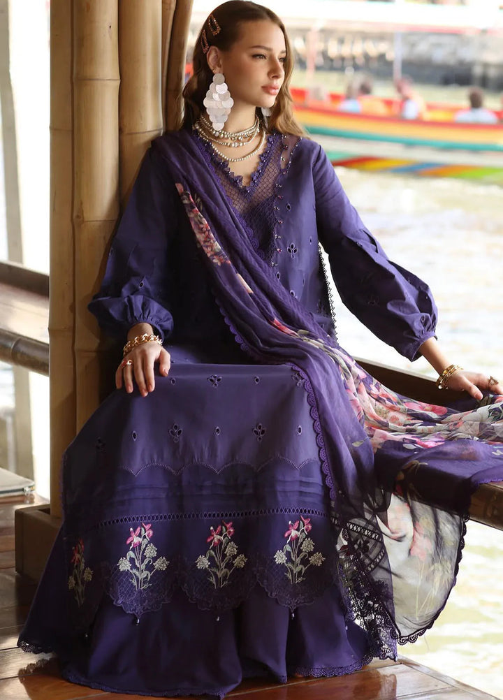 Noor by Saadia Asad Embroidered Lawn Suits Unstitched 3 Piece NSA25EP D7-B - Summer Collection