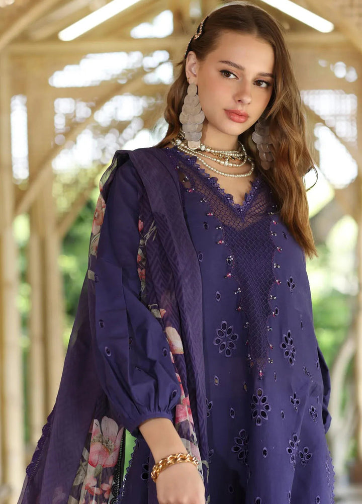 Noor by Saadia Asad Embroidered Lawn Suits Unstitched 3 Piece NSA25EP D7-B - Summer Collection