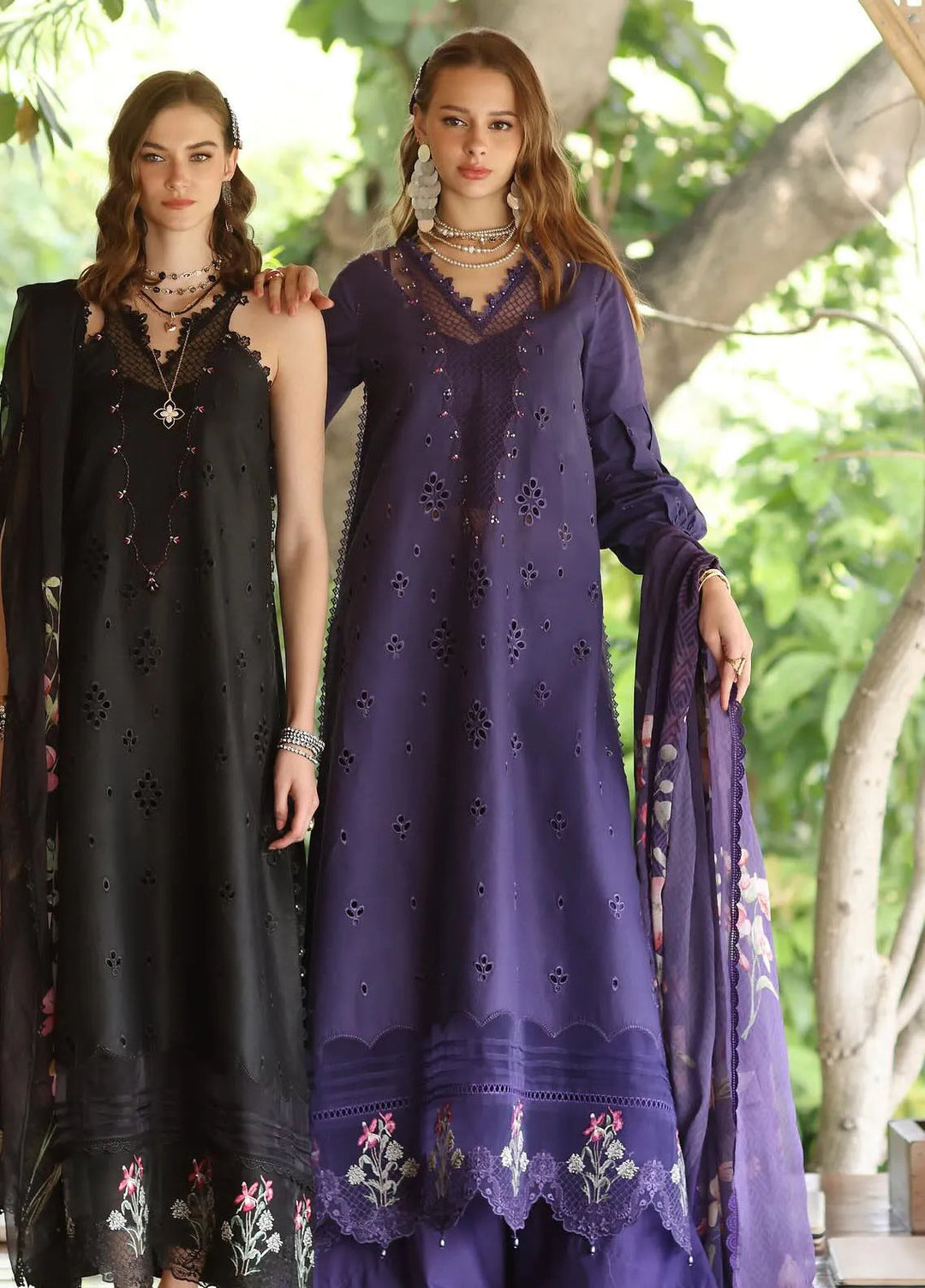 Noor by Saadia Asad Embroidered Lawn Suits Unstitched 3 Piece NSA25EP D7-B - Summer Collection