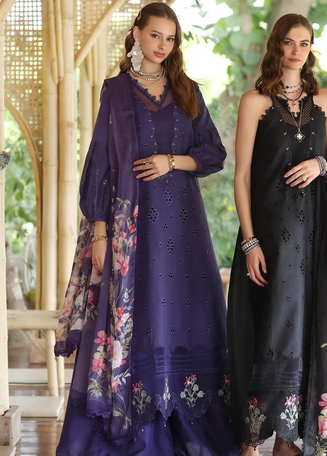 Noor by Saadia Asad Embroidered Lawn Suits Unstitched 3 Piece NSA25EP D7-B - Summer Collection