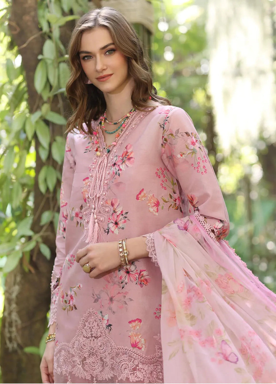 Noor by Saadia Asad Embroidered Lawn Suits Unstitched 3 Piece NSA25EP D8-A - Summer Collection
