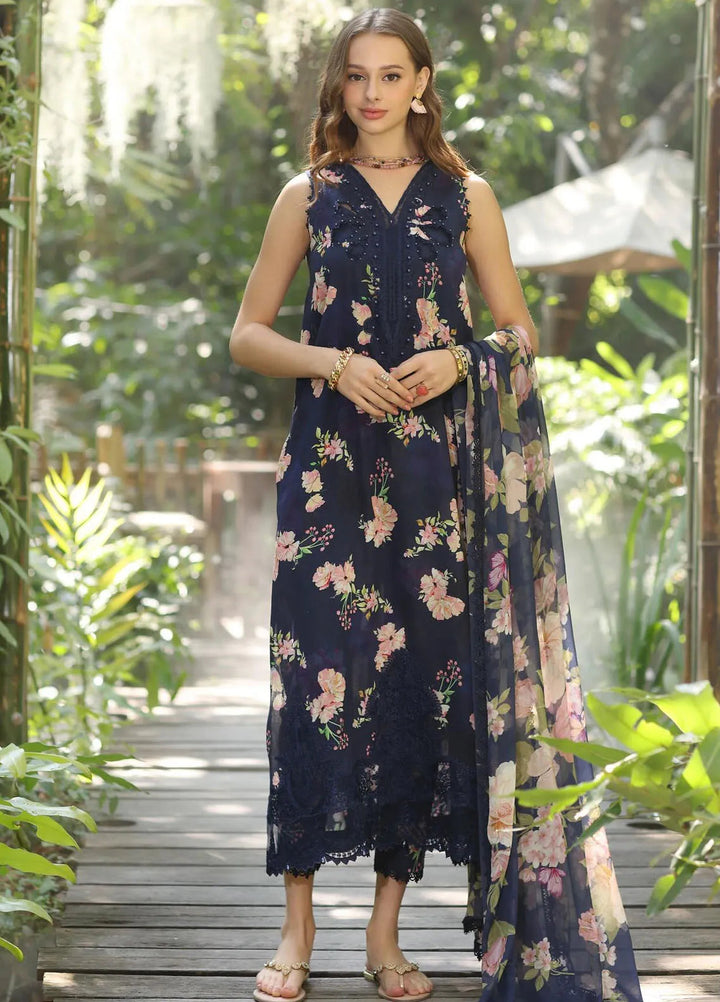 Noor by Saadia Asad Embroidered Lawn Suits Unstitched 3 Piece NSA25EP D8-B - Summer Collection