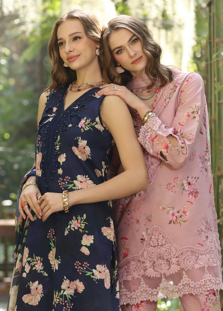 Noor by Saadia Asad Embroidered Lawn Suits Unstitched 3 Piece NSA25EP D8-B - Summer Collection