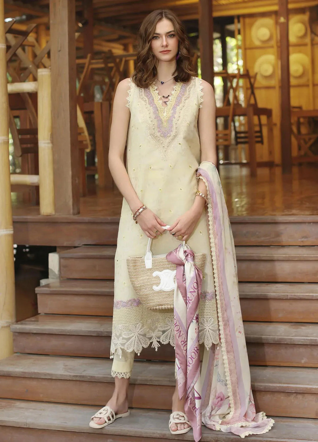 Noor by Saadia Asad Embroidered Lawn Suits Unstitched 3 Piece NSA25EP D9-A - Summer Collection