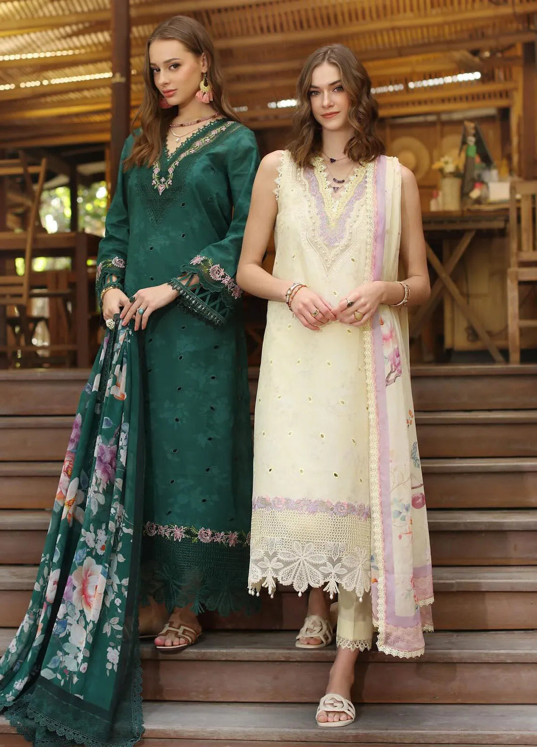 Noor by Saadia Asad Embroidered Lawn Suits Unstitched 3 Piece NSA25EP D9-A - Summer Collection