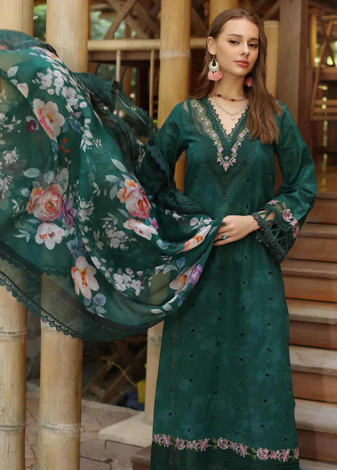 Noor by Saadia Asad Embroidered Lawn Suits Unstitched 3 Piece NSA25EP D9-B - Summer Collection