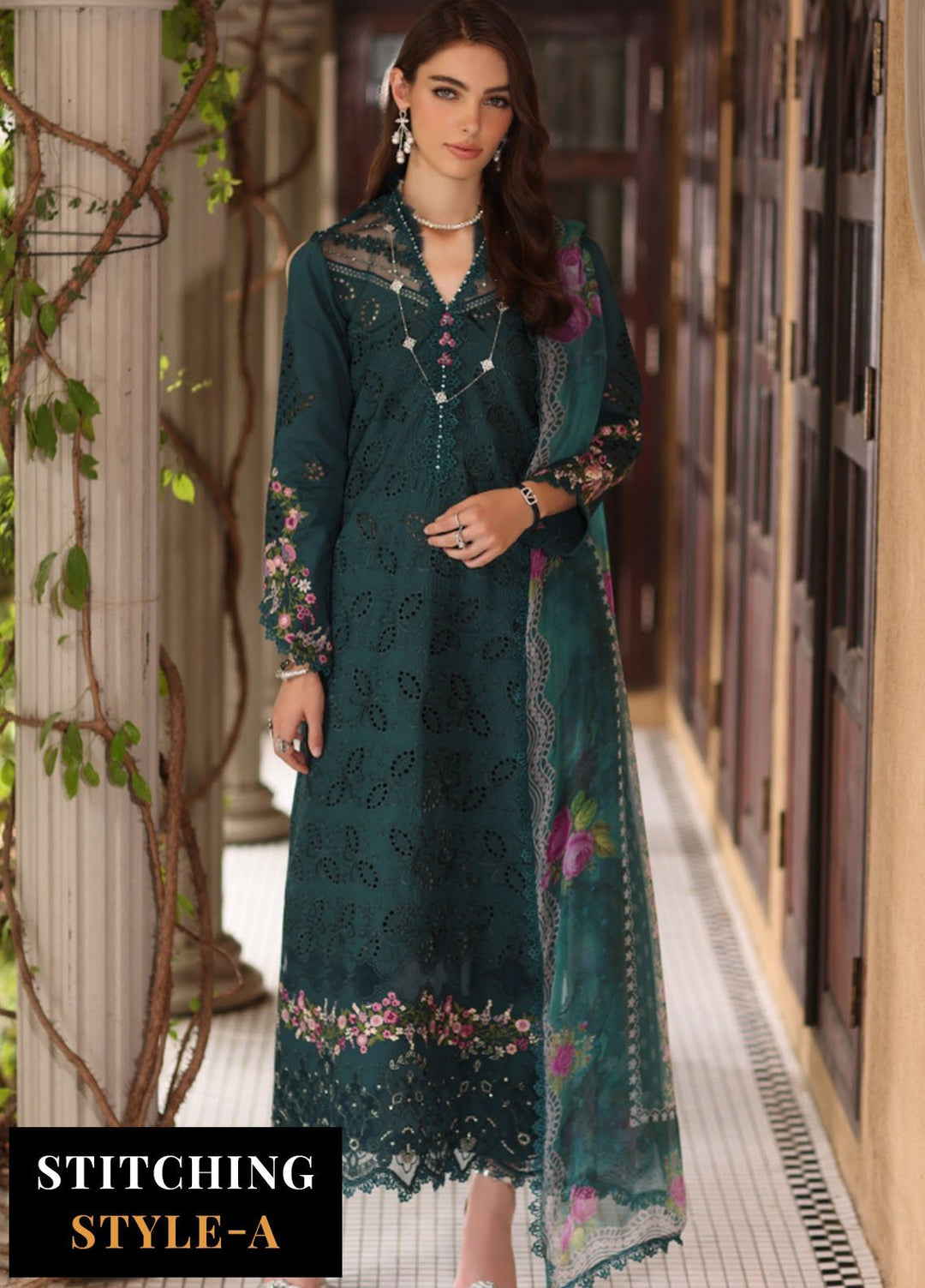 Noor by Saadia Asad Embroidered Lawn Suits Unstitched 3 Piece NSA25LS D-05 - Summer Collection