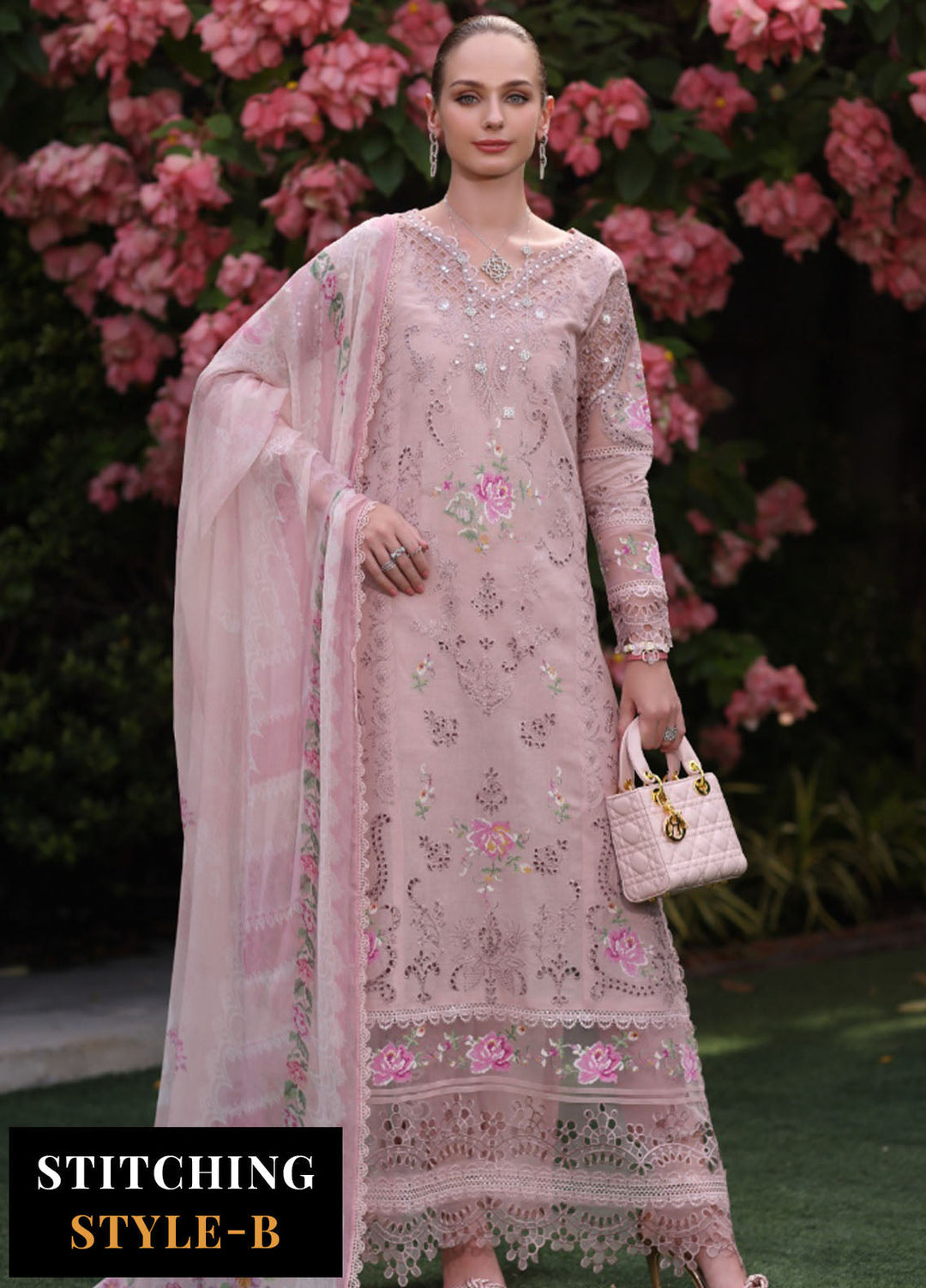 Noor by Saadia Asad Embroidered Lawn Suits Unstitched 3 Piece NSA25LS D-08 - Summer Collection