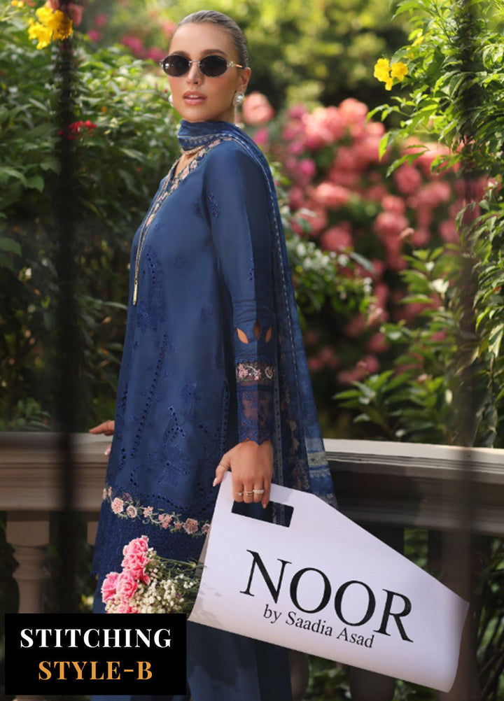 Noor by Saadia Asad Embroidered Lawn Suits Unstitched 3 Piece NSA25LS D-10 - Summer Collection
